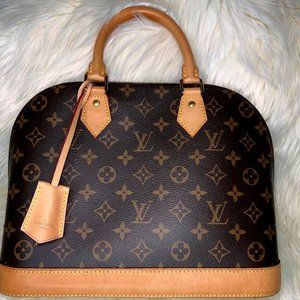 Louis Vuitton Alma Handbag Monogram Canvas PM with microchip